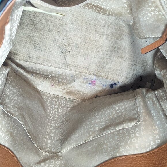 Kate Spade Flynn Street Meriweather Satchel Bag Warm Cognac Tan Braid Weave - Picture 8 of 15